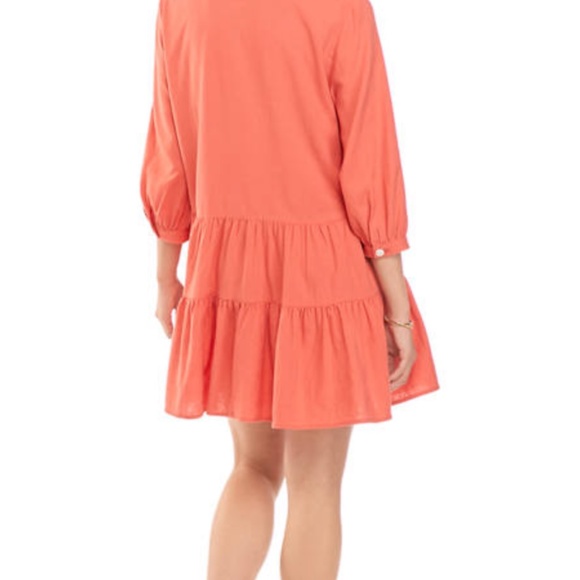 Tommy Hilfiger Ruffled Button-Down Dress (Coral) - Picture 3 of 5